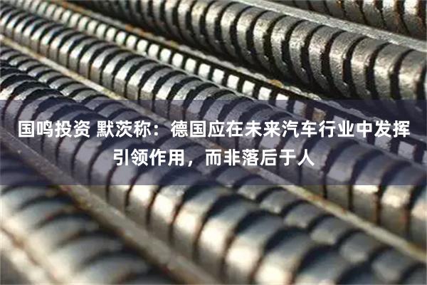 国鸣投资 默茨称：德国应在未来汽车行业中发挥引领作用，而非落后于人