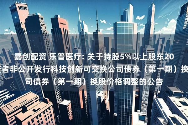 嘉创配资 乐普医疗: 关于持股5%以上股东2024年面向专业投资者非公开发行科技创新可交换公司债券（第一期）换股价格调整的公告